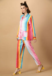 Multicolor women's co-ord set by offmint