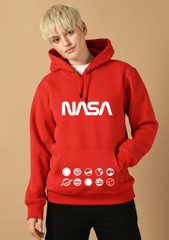 Nasa printed red hoodie by offmint