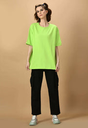 Neon green women's oversized t-shirt