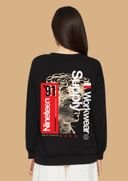 Nineteen 91 printed black color sweatshirt by offmint
