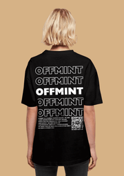 Offmint printed black color women's oversized t-shirt