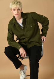Olive color overshirt by offmint