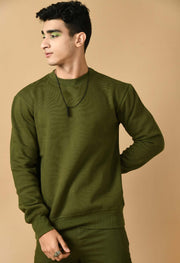 Olive green color men's sweatshirt 