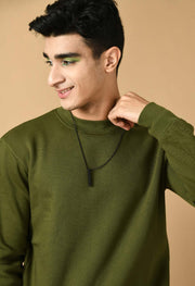 Olive Green Sweatshirt By Offmint