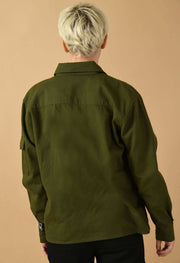 Olive green color women's overshirt 