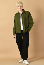 Olive green overshirt by offmint