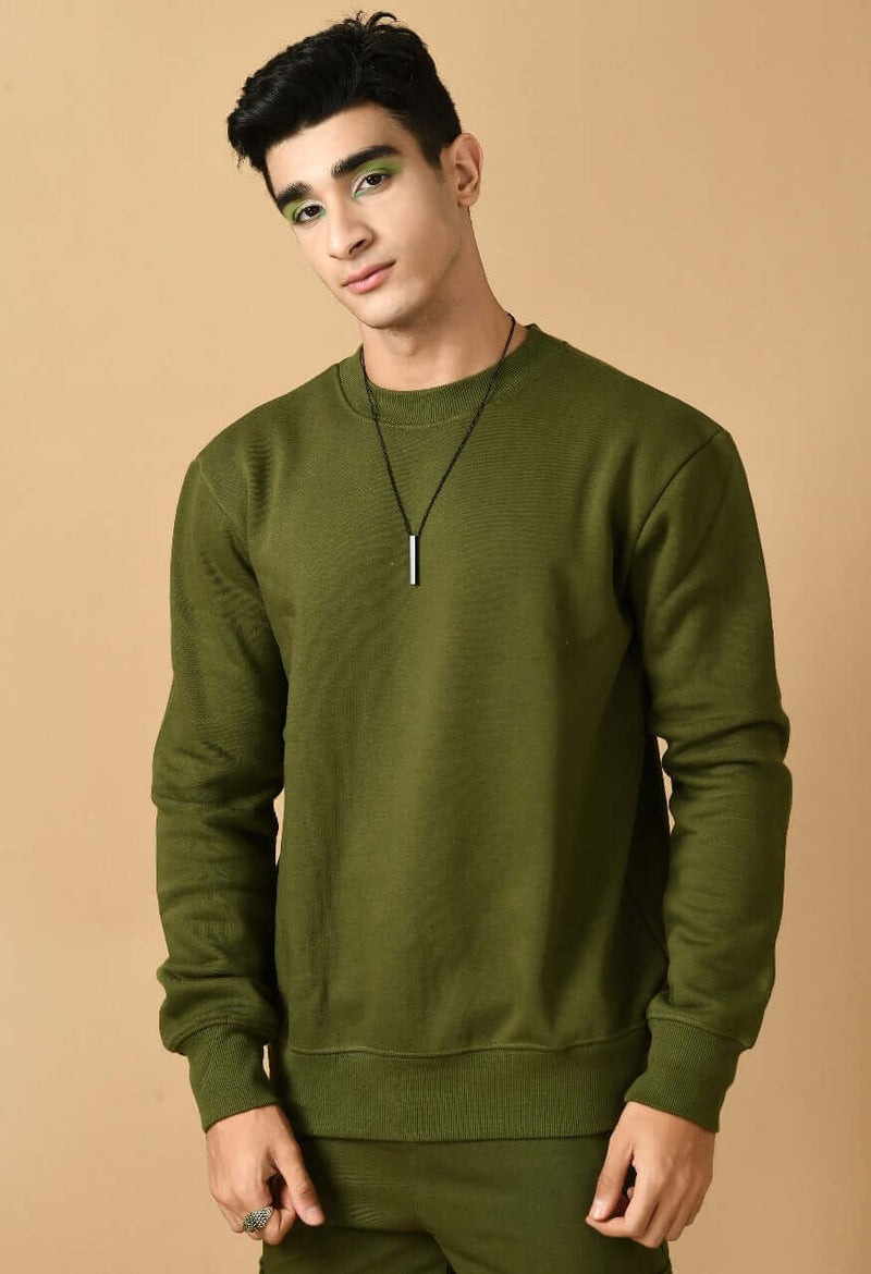 Olive Green Sweatshirt By Offmint