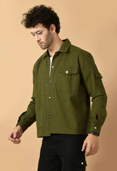 Olive men's  overshirt by offmint