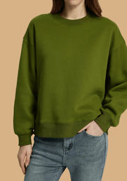 Olivegreen color plain sweatshirt by offmint