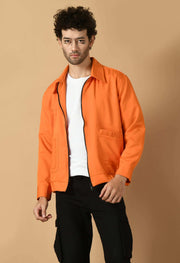 Orange color bomber jacket 