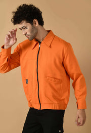Orange color men's bomber jacket