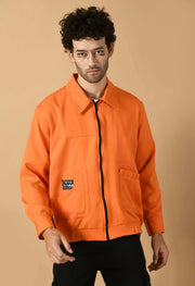 Orange color men's bomber jacket by offmint