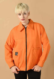 Orange color women's bomber jacket by offmint