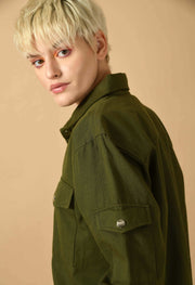 Overshirt olive green color by offmint