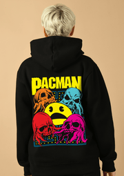 Pacman printed black hoodie by offmint