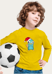 Perry Printed Yellow Full Sleeves Kids T-shirt By Offmint