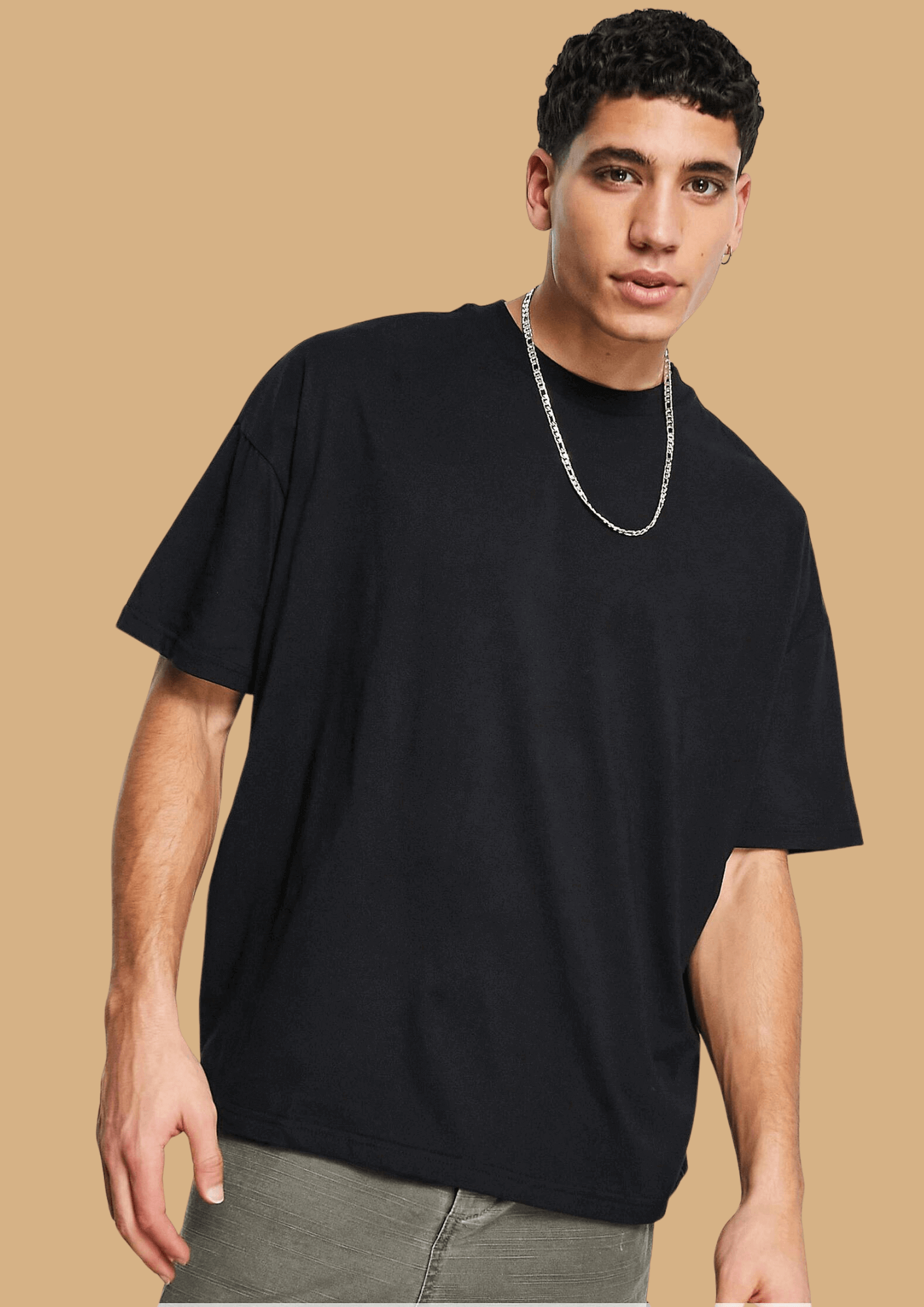 Pigeon printed black color oversized t-shirt