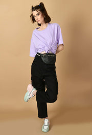 Plain lavender color printed