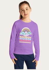 Rainbow Printed Lavender Full Sleeves Kids T-shirt By Offmint