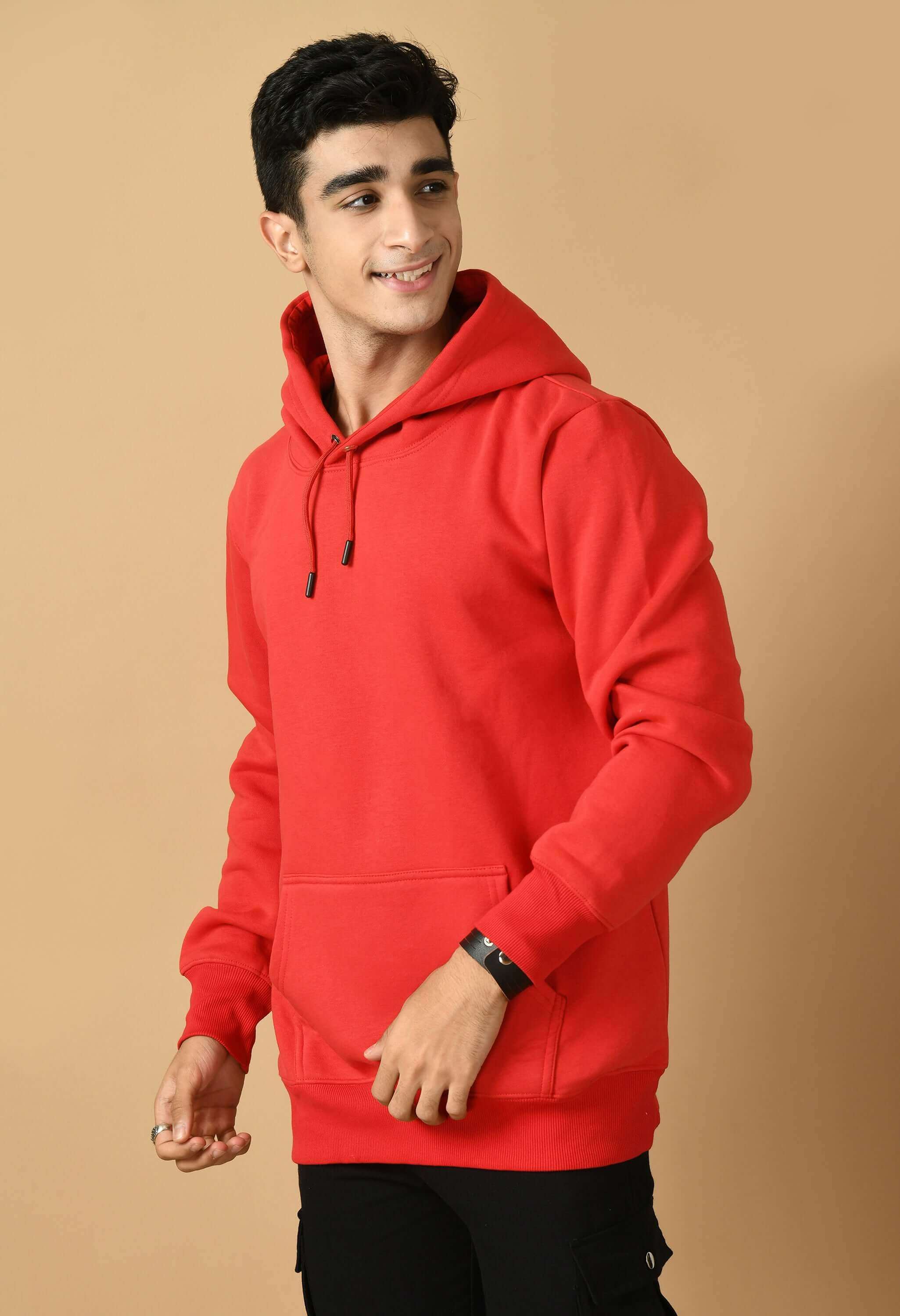 Red color hoodie 