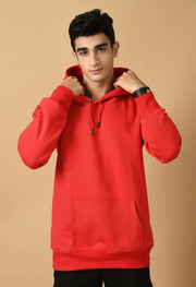 Red color men's hoodie