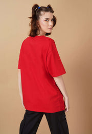 Red plain oversized t-shirt 
