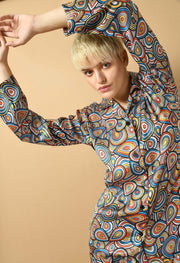 Satin multi color co-ord set by offmint