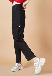 Six pocket black color women's cargo
