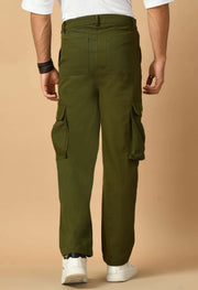Six pocket men's olive green color cargo by ofmint