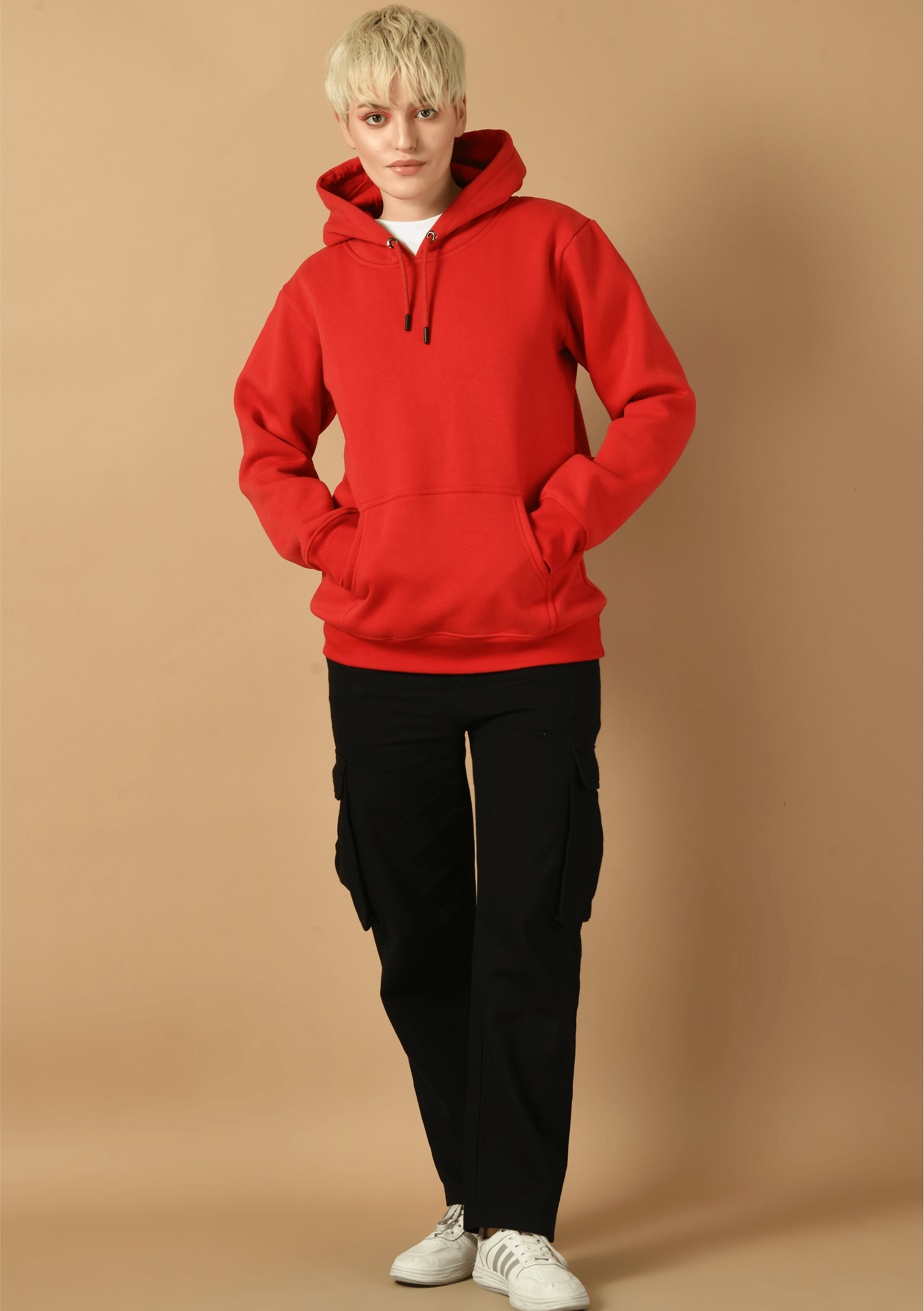 Skate printed red women hoodie by offmint
