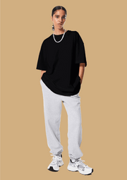 Skull diamond printed black oversized t-shirt by offmint