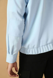 Sky blue bomber jacket
