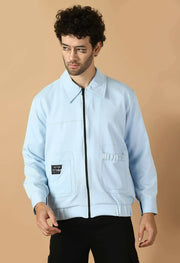 Sky blue color men's bomber jacket by offmint