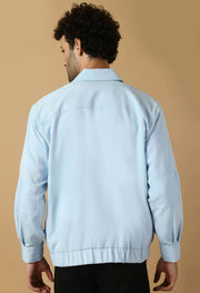 Sky blue men's bomber jacket 