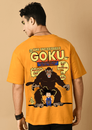The incredible goku printed mustrad oversized t-shirt by offmint