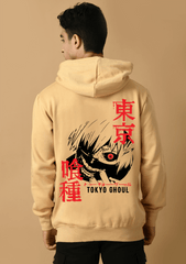 Tokyo ghoul printed beige hoodie by offmint
