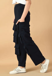 Twelve pocket black color cargo 