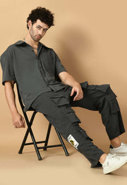 Twelve pocket grey color men's cargo by offmint