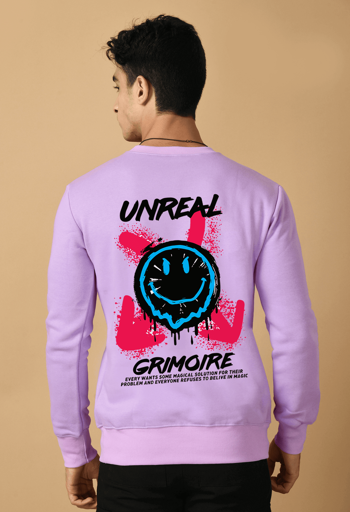 Unreal printed lavender color sweatshirt by offmint