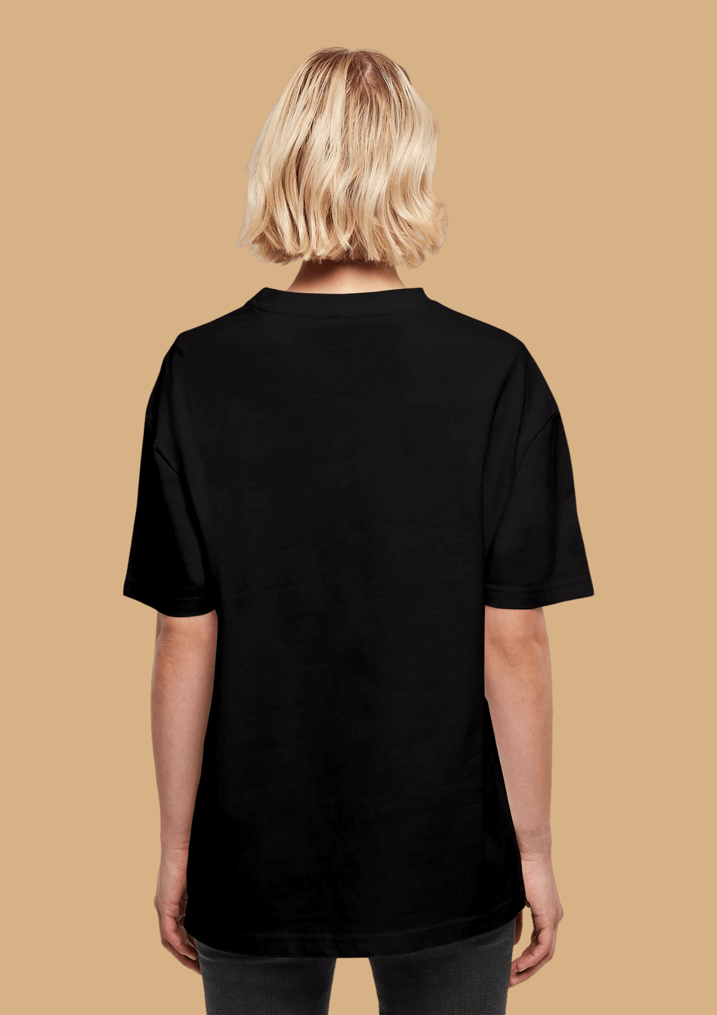 Virtue printed black color oversized t-shirt