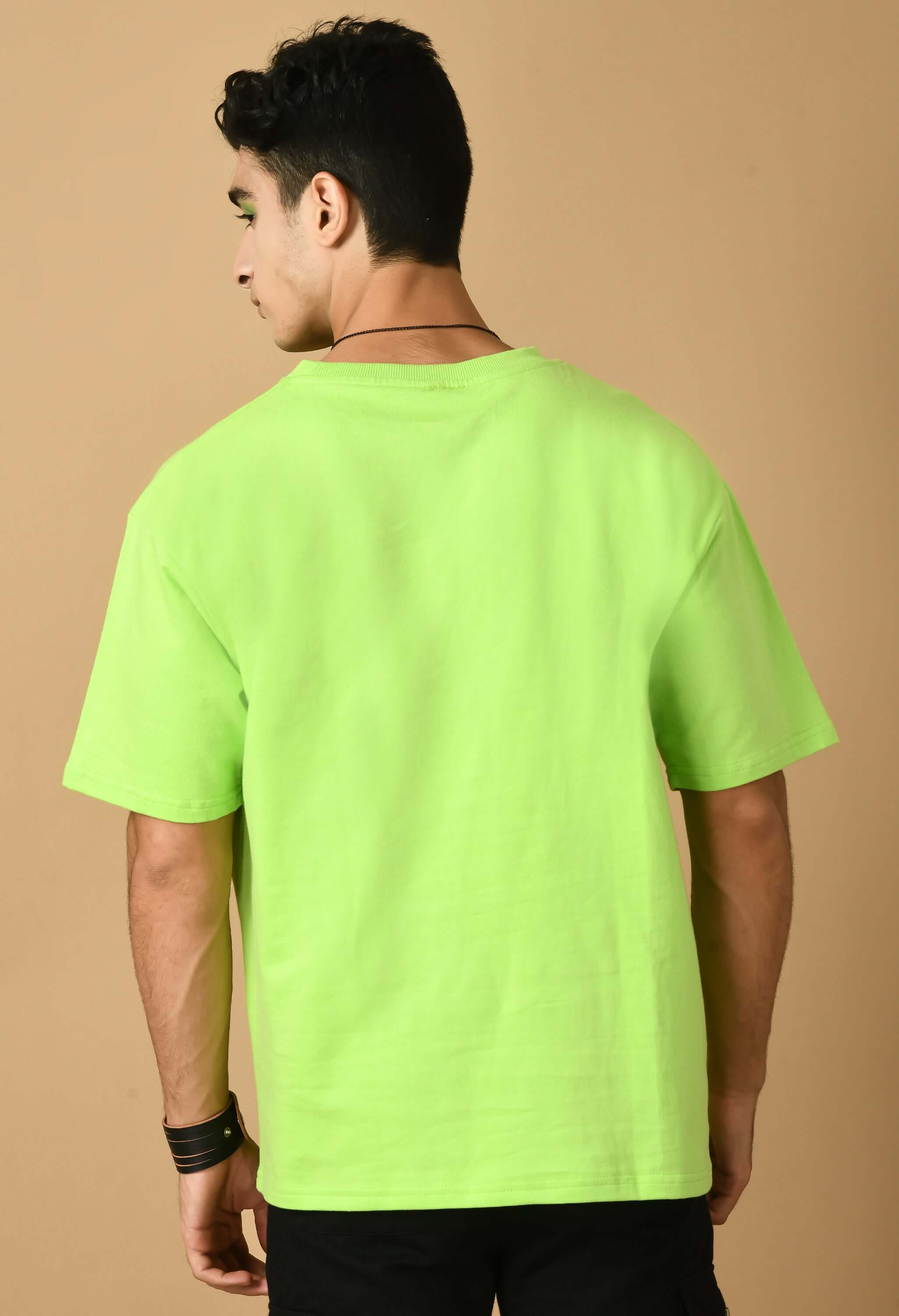 Virtue printed green color oversized t-shirt 