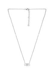 Silver Pleated Heart Necklace, Endless Love Neckless For Men/Women By Offmint