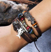 Owl Beaded Multilayer Leather Bracelet BY Offmint