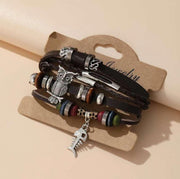 Owl Beaded Multilayer Leather Bracelet BY Offmint