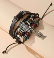 Owl Beaded Multilayer Leather Bracelet BY Offmint