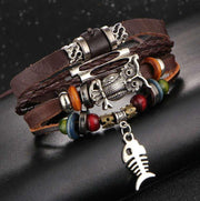 Owl Beaded Multilayer Leather Bracelet BY Offmint