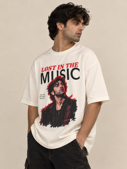 Lost in the Music Oversized T-Shirt – Off White