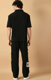 12 Pocket Black Shirt Co-ord Set By Offmint