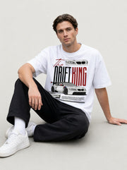Premium White Drift King Oversized Tshirt