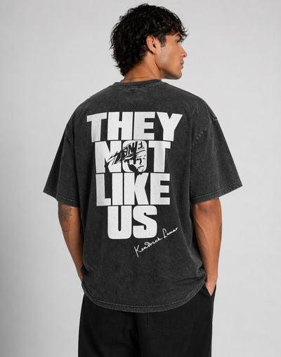 Premium Black Acid Wash Typhography Tshirt